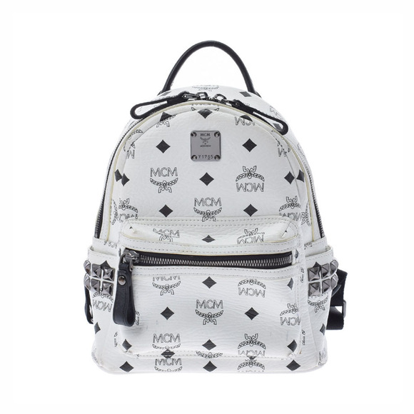 MCM Handbags - MCM Backpack Studded White Calfskin Daypack by
